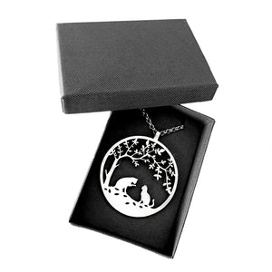 Cat Necklace - Tree Of Life Silver Pendant - WeeShopyDog