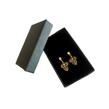 Load image into Gallery viewer, Boho Wings - 14K Gold Filled and Black Agate - Dangle Stud Earrings - WeeShopyDog