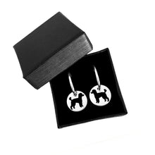 Load image into Gallery viewer, Poodle Hoop Dangle Earrings - Silver - WeeShopyDog