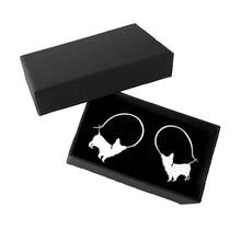 Load image into Gallery viewer, Yorkie Hoop Earrings - Silver - WeeShopyDog