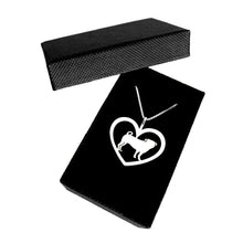 Load image into Gallery viewer, Pug Pendant Necklace - Silver Heart  - WeeShopyDog