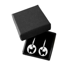 Load image into Gallery viewer, Yorkie  Earrings - Silver Charm Hoop- WeeShopyDog