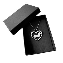 Load image into Gallery viewer, Corgi Pendant Necklace - Silver Heart - WeeShopyDog