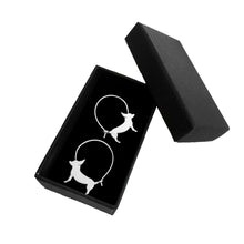 Load image into Gallery viewer, Chihuahua Hoop Earrings - Silver/14K Gold-Plated |Line - WeeShopyDog