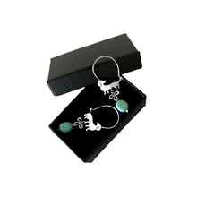 Load image into Gallery viewer, Dachshund Hoop Earrings - Silver and Turquoise |Beauty - WeeShopyDog
