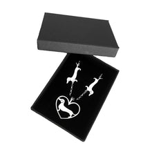 Load image into Gallery viewer, Dachshund Pendant Necklace - Silver |Line Heart 2 Line - WeeShopyDog