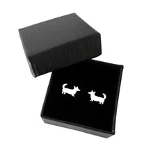 Load image into Gallery viewer, Cardigan Corgi Earrings - Silver Studs - WeeShopyDog
