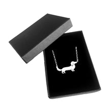 Load image into Gallery viewer, Dachshund Long Haired Pendant Necklace - Silver - WeeShopyDog
