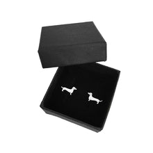 Load image into Gallery viewer, Dachshund Stud Earrings - Silver/14K Gold-Plated |Line - WeeShopyDog