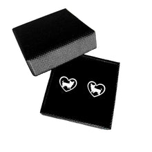 Load image into Gallery viewer, Yorkie Stud Earrings - Silver Heart - WeeShopyDog