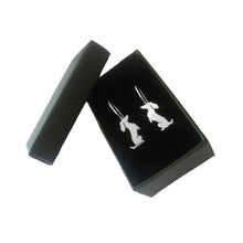 Load image into Gallery viewer, Dachshund Drop Earrings - Silver |Sit-up - WeeShopyDog