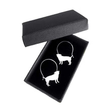 Load image into Gallery viewer, Pug Hoop Earrings - Silver/14K Gold-Plated |Line - WeeShopyDog
