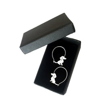 Load image into Gallery viewer, Dachshund Hoop Earrings - Silver |Sweet - WeeShopyDog
