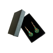 Load image into Gallery viewer, Boho Flower - 14K Gold Filled and Turquoise - Dangle Drop Earrings - WeeShopyDog