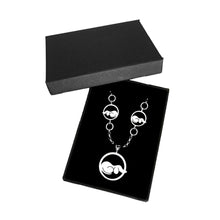 Load image into Gallery viewer, Dachshund Pendant Necklace - Silver |3 Dog Circle - WeeShopyDog