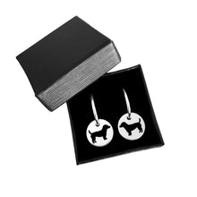 Load image into Gallery viewer, Jack Russell Hoop Dangle Earrings - Silver - WeeShopyDog