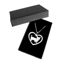 Load image into Gallery viewer, Yorkie Pendant Necklace - Silver Heart - WeeShopyDog
