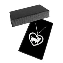 Load image into Gallery viewer, Yorkie Pendant Necklace - Silver Heart - WeeShopyDog