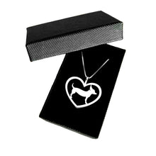 Load image into Gallery viewer, Chihuahua Pendant Necklace - Silver Heart - WeeShopyDog
