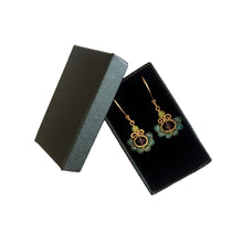 Load image into Gallery viewer, Boho Flower - 14K Gold Filled Amethyst and Agate - Dangle Drop Earrings - WeeShopyDog