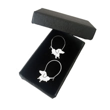Load image into Gallery viewer, Dachshund Hoop Earrings - Silver |Up - WeeShopyDog