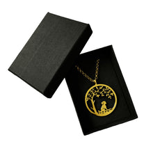Load image into Gallery viewer, Shih Tzu Pendant Necklace - 14K Gold-Plated Tree Of Life - WeeShopyDog