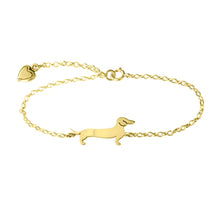 Load image into Gallery viewer, Dachshund Bracelet - Silver/14K Gold-Plated |Line - WeeShopyDog