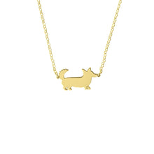 Load image into Gallery viewer, Cardigan Corgi Pendant Necklace- 14K Gold Plated - WeeShopyDog