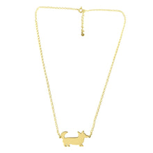Load image into Gallery viewer, Cardigan Corgi Pendant Necklace- 14K Gold Plated - WeeShopyDog