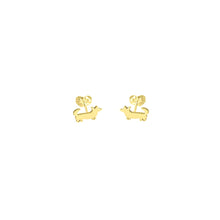 Load image into Gallery viewer, Corgi Stud Earrings - 14K Gold-Plated |Cardigan - WeeShopyDog