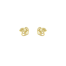 Load image into Gallery viewer, Cat Earrings - 14k Gold-Plated Stud Earrings - WeeShopyDog