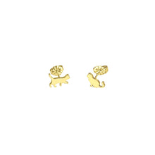 Load image into Gallery viewer, Cat Earrings - 14K Gold-Plated Sitting Cat Stud Earrings - WeeShopyDog