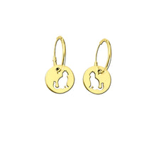 Load image into Gallery viewer, Cat Earrings - 14K Gold-Plated Charm Hoop - WeeShopyDog