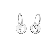 Load image into Gallery viewer, Cat Earrings - Silver Charm Hoop - WeeShopyDog