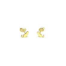 Load image into Gallery viewer, Cat Earrings - 14k Gold-Plated Sit Cat Stud Earrings - WeeShopyDog