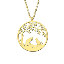 Load image into Gallery viewer, Cat Necklace - Tree Of Life 14K Gold Plated Pendant - WeeShopyDog