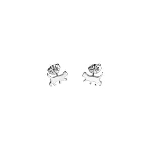 Cat Earrings - Silver Stud - WeeShopyDog