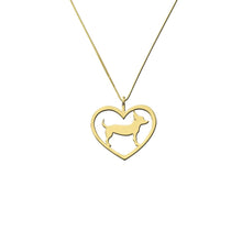 Load image into Gallery viewer, Chihuahua Necklace - 14k Gold Plated Heart Pendant - WeeShopyDog