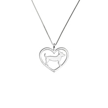 Load image into Gallery viewer, Chihuahua Necklace - Silver Heart Pendant - WeeShopyDog
