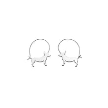 Load image into Gallery viewer, Chihuahua Hoop Earrings - Silver/14K Gold-Plated |Line - WeeShopyDog