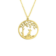 Load image into Gallery viewer, Chihuahua Little Tree Of Life Pendant Necklace - Silver/14K Gold-Plated - WeeShopyDog