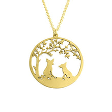 Load image into Gallery viewer, Chihuahua Tree Of Life Pendant Necklace - Silver/14K Gold-Plated - WeeShopyDog