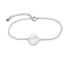 Load image into Gallery viewer, Chihuahua Charm Bracelet - Silver/14K Gold-Plated |Line Circle