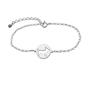 Chihuahua Charm Bracelet - Silver/14K Gold-Plated |Line Circle
