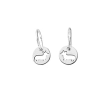 Load image into Gallery viewer, Corgi Hoop Dangle Earrings - Silver - WeeShopyDog