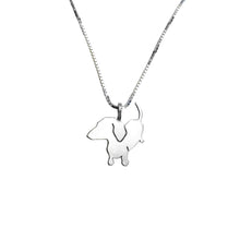 Load image into Gallery viewer, Dachshund Pendant Necklace - Silver/14K Gold-Plated |Up - WeeShopyDog
