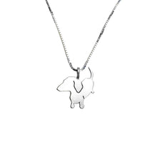 Load image into Gallery viewer, Dachshund Pendant Necklace - Silver/14K Gold-Plated |Up - WeeShopyDog