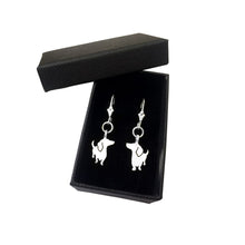 Load image into Gallery viewer, Dachshund Dangle Leverback Earrings - Silver |I - WeeShopyDog