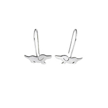 Load image into Gallery viewer, Dachshund Drop Earrings - Silver |Dog Fun - WeeShopyDog