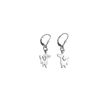 Load image into Gallery viewer, Dachshund Dangle Leverback Earrings - Silver |I - WeeShopyDog